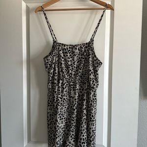 Black and Grey Leopard Print Romper